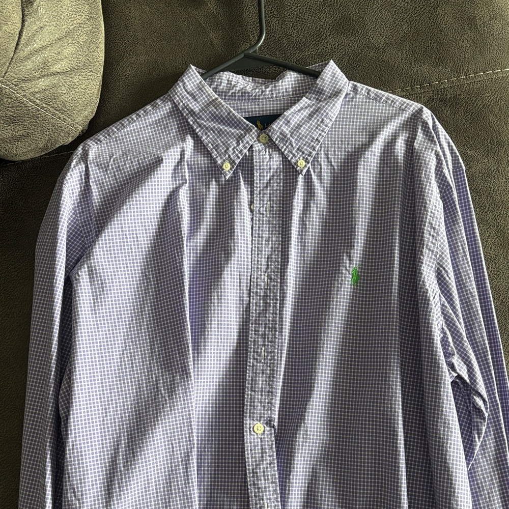 Ralph Lauren Purple Checkered Button Down Shirt